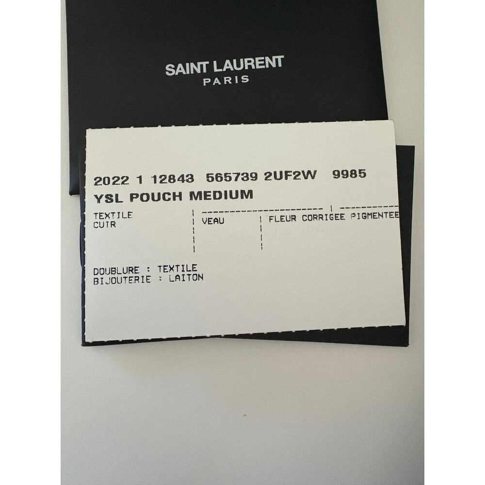 Yves Saint Laurent Black Medium Pouch - Fleur Corrigee Pigmentee - NEW - Picture 3 of 9